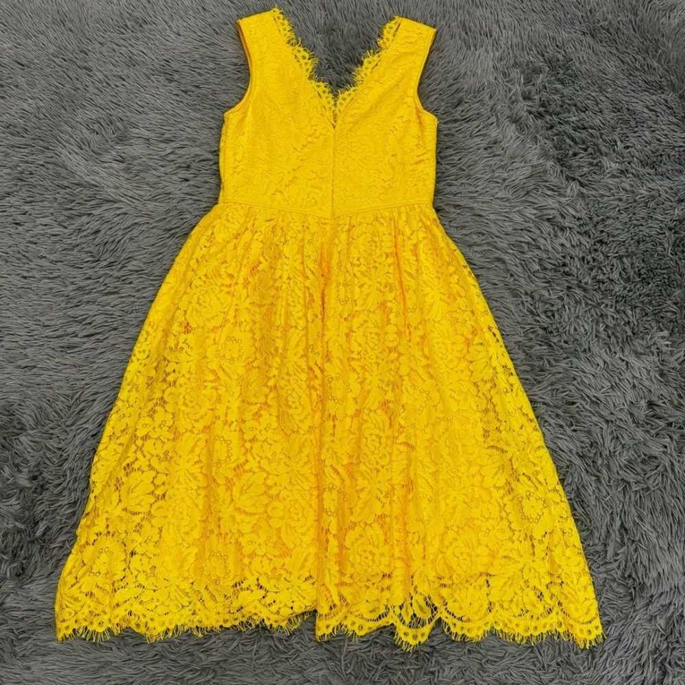 Lulus Love Swept Yellow Lace Midi Skater Dress Si… - image 10