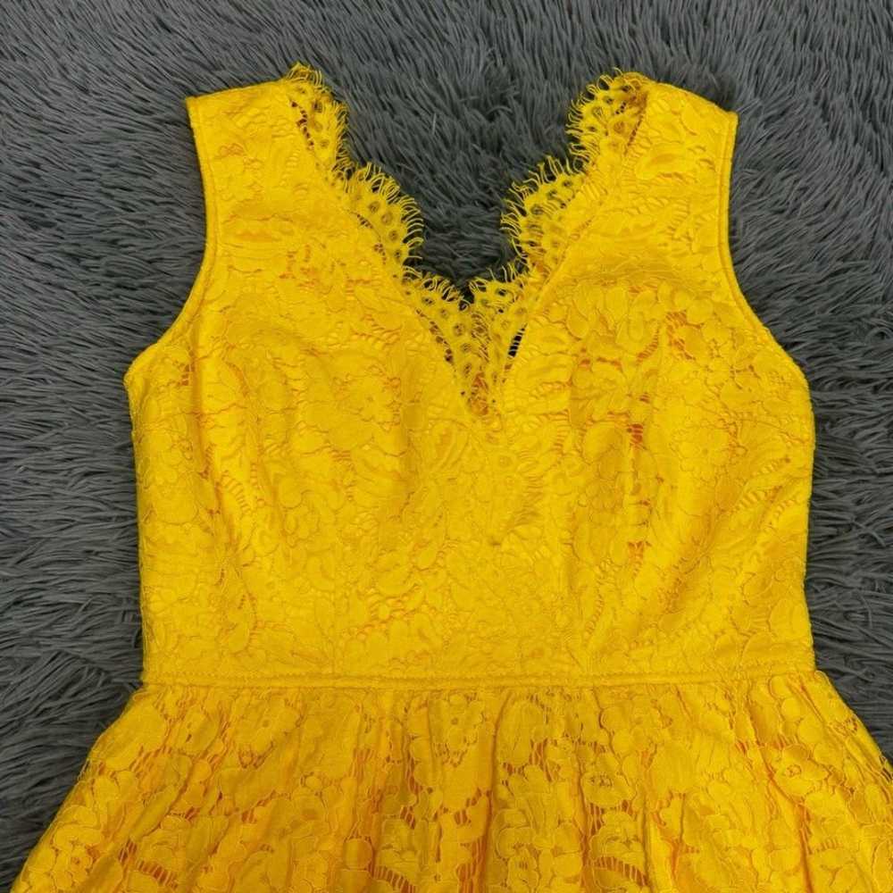 Lulus Love Swept Yellow Lace Midi Skater Dress Si… - image 4