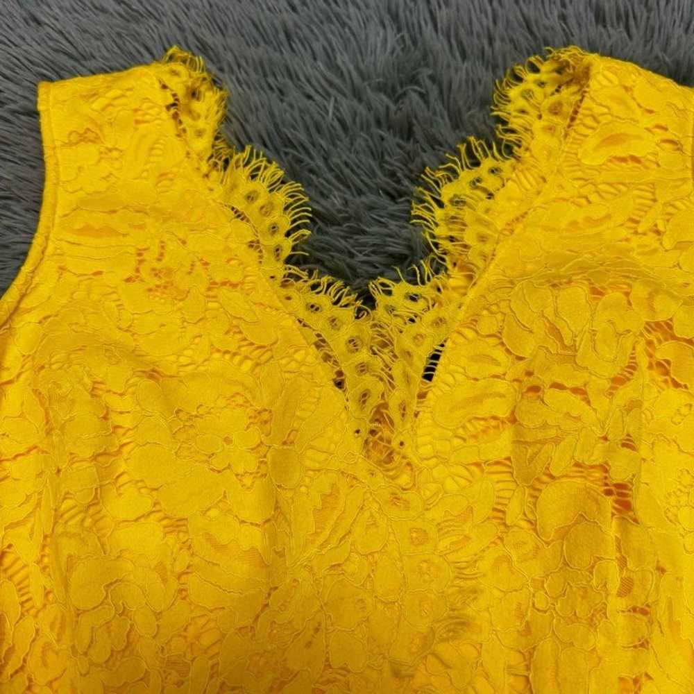 Lulus Love Swept Yellow Lace Midi Skater Dress Si… - image 5