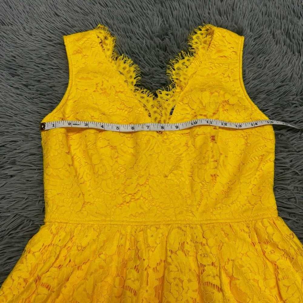 Lulus Love Swept Yellow Lace Midi Skater Dress Si… - image 6