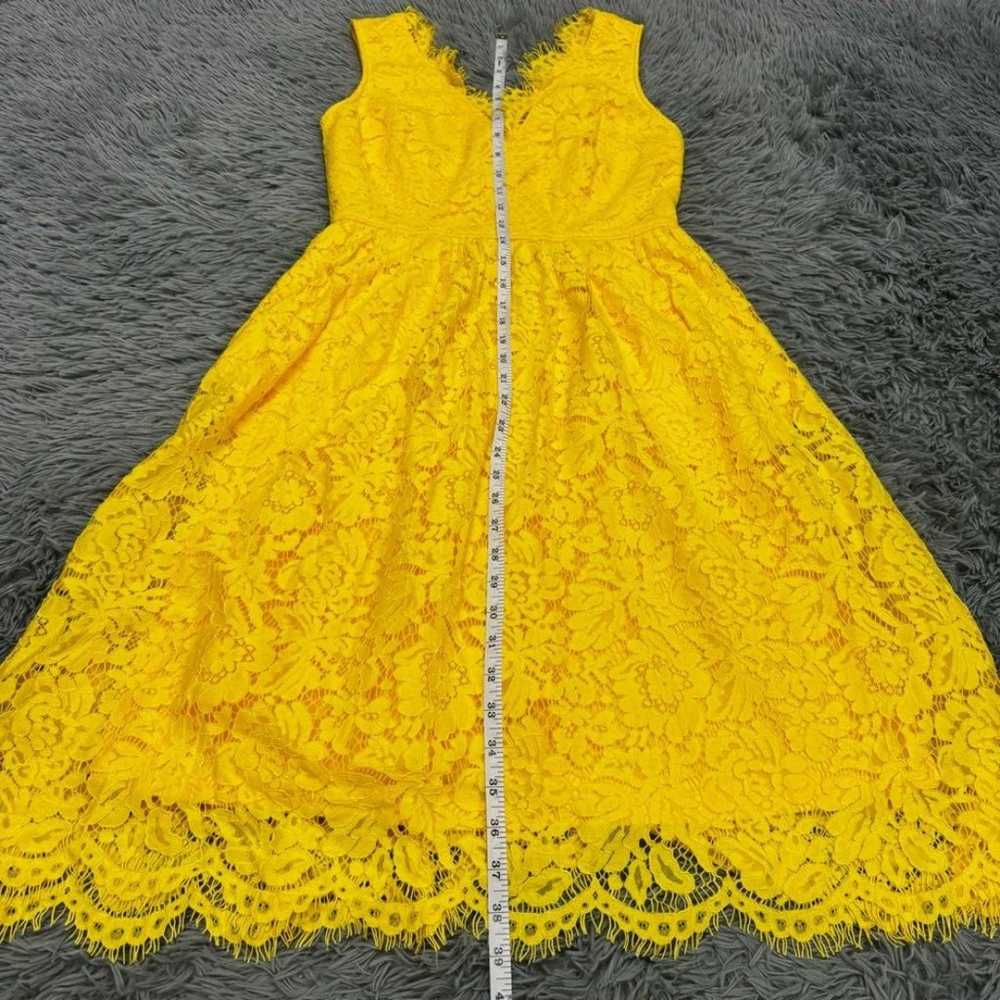 Lulus Love Swept Yellow Lace Midi Skater Dress Si… - image 7