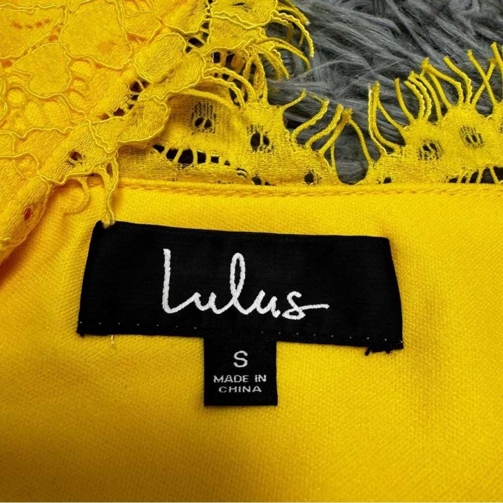 Lulus Love Swept Yellow Lace Midi Skater Dress Si… - image 8