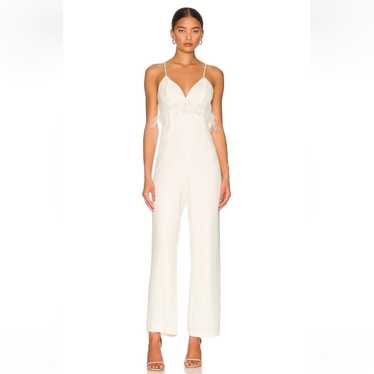 Saylor Krysta Jumpsuit White Sleeveless Small Fea… - image 1