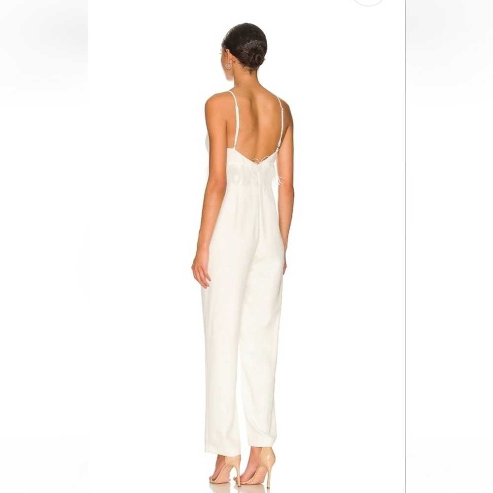 Saylor Krysta Jumpsuit White Sleeveless Small Fea… - image 2