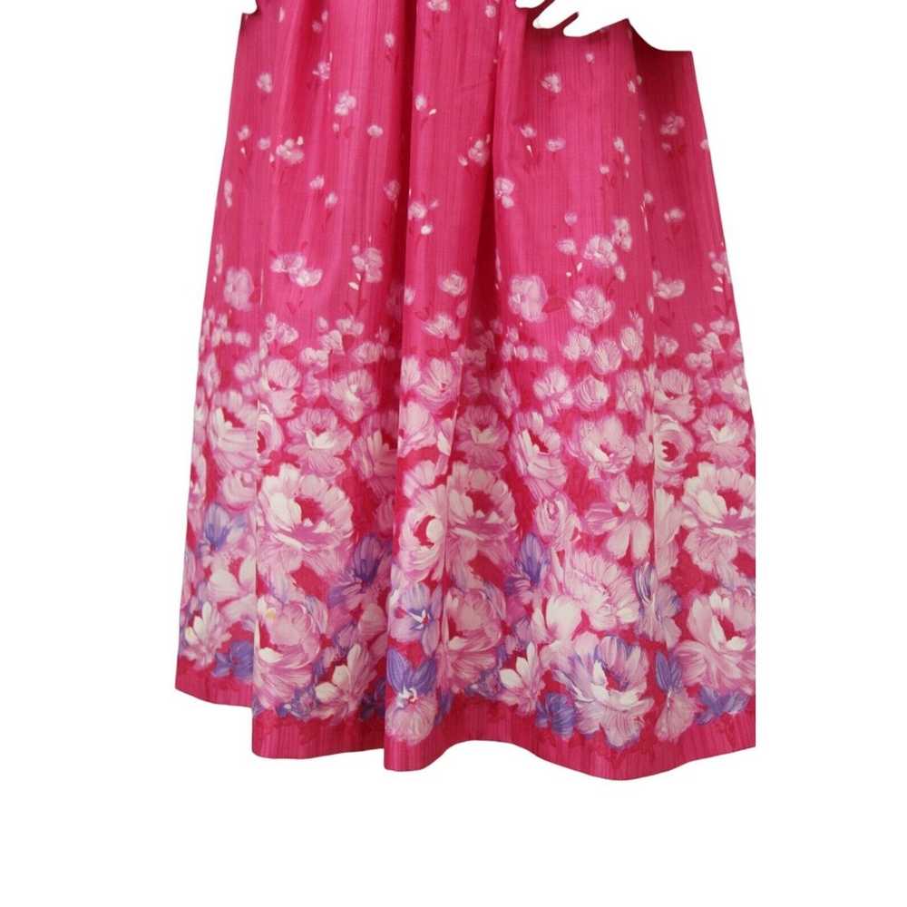 Victor Costa Vintage Pink Floral Ruffle Fit Flare… - image 7