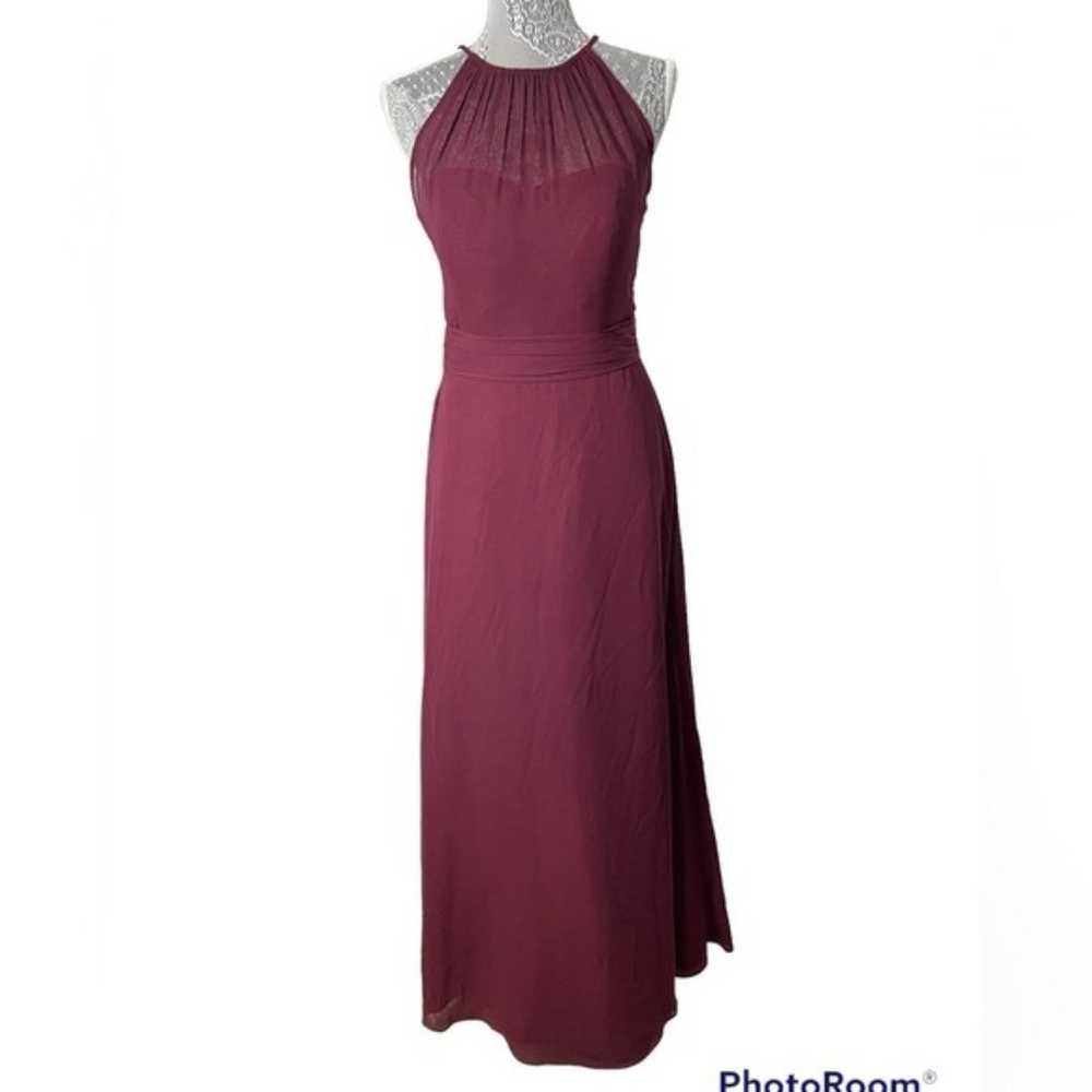 Bill Levkoff wine chiffon spaghetti tie a-line dr… - image 3