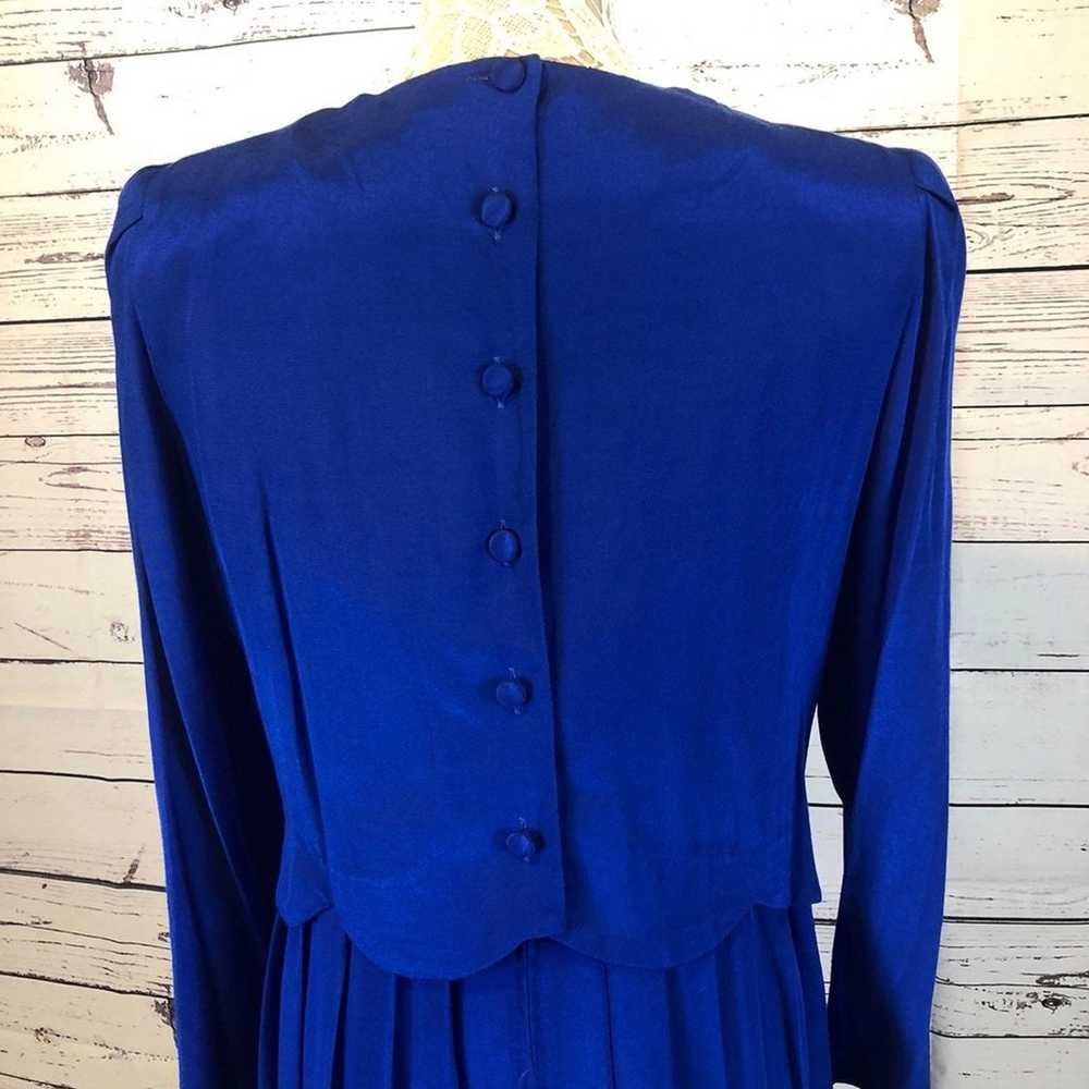 Karin Stevens VINTAGE 90's Blue Embroidered dress… - image 10