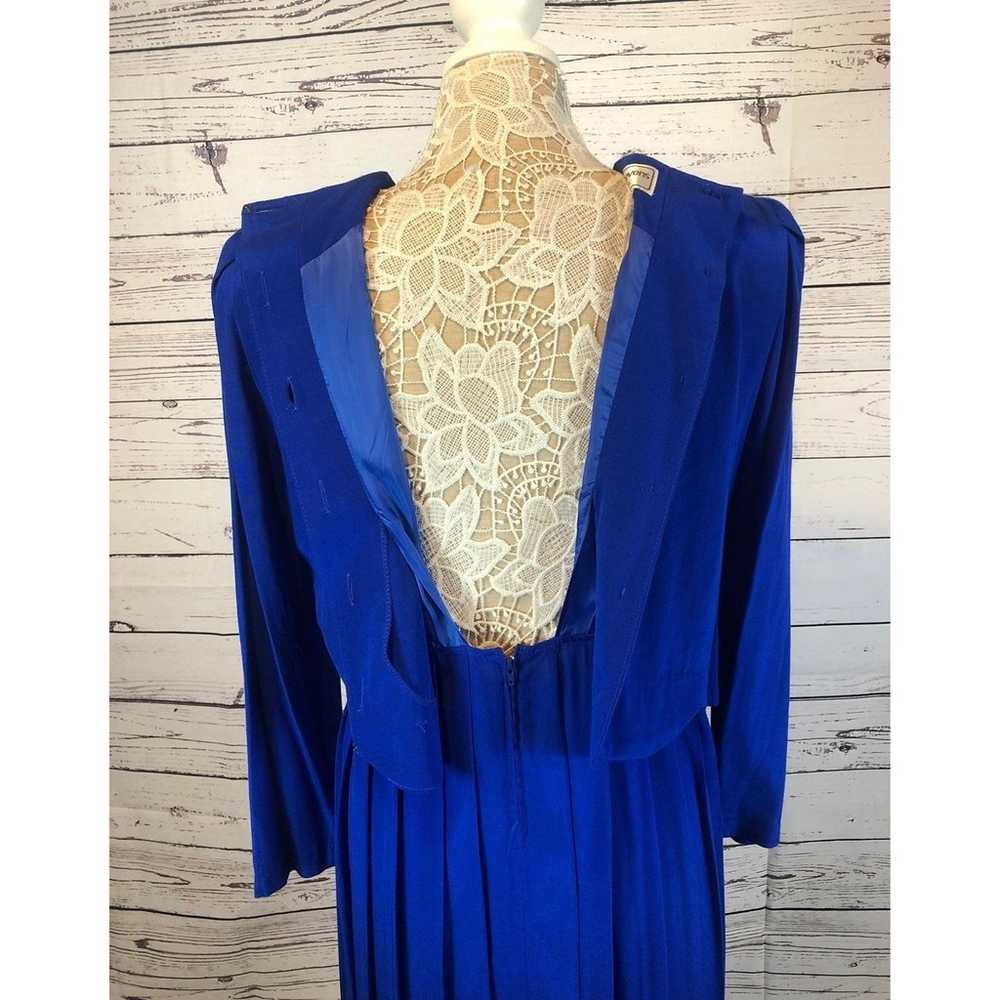 Karin Stevens VINTAGE 90's Blue Embroidered dress… - image 3