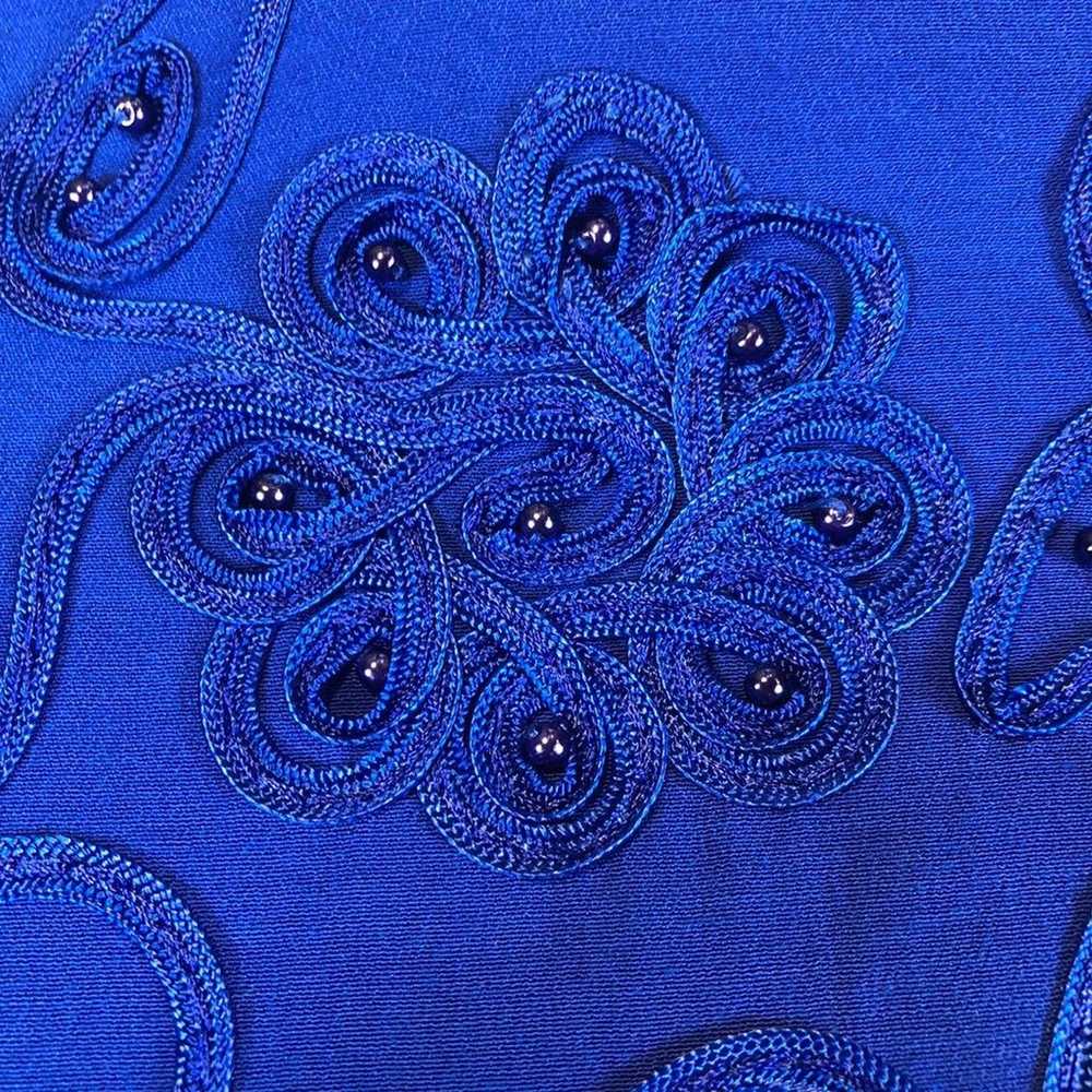 Karin Stevens VINTAGE 90's Blue Embroidered dress… - image 7