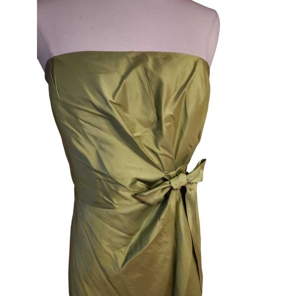 Talbots Vintage Y2K Brat Green Silk Strapless Ful… - image 2