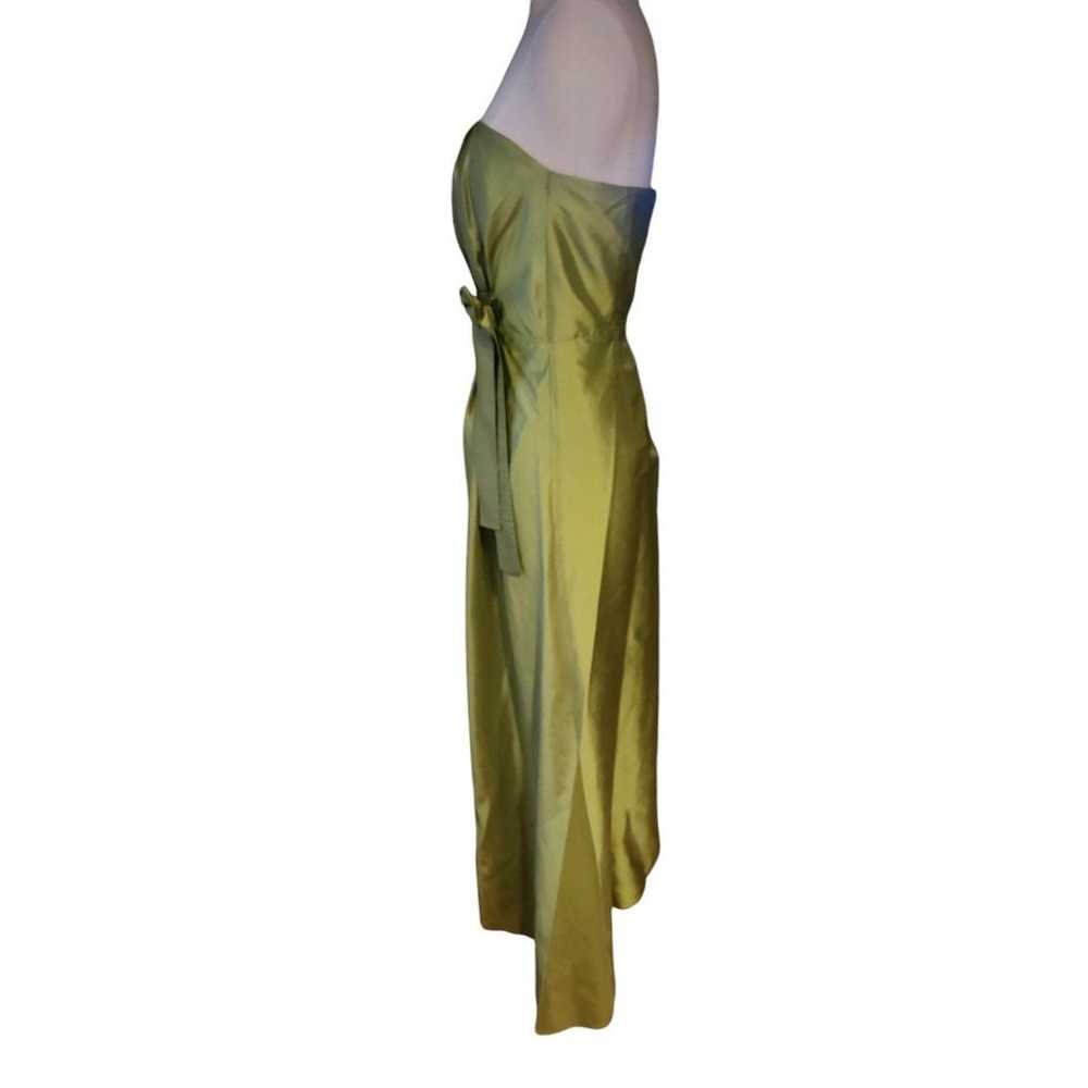 Talbots Vintage Y2K Brat Green Silk Strapless Ful… - image 3