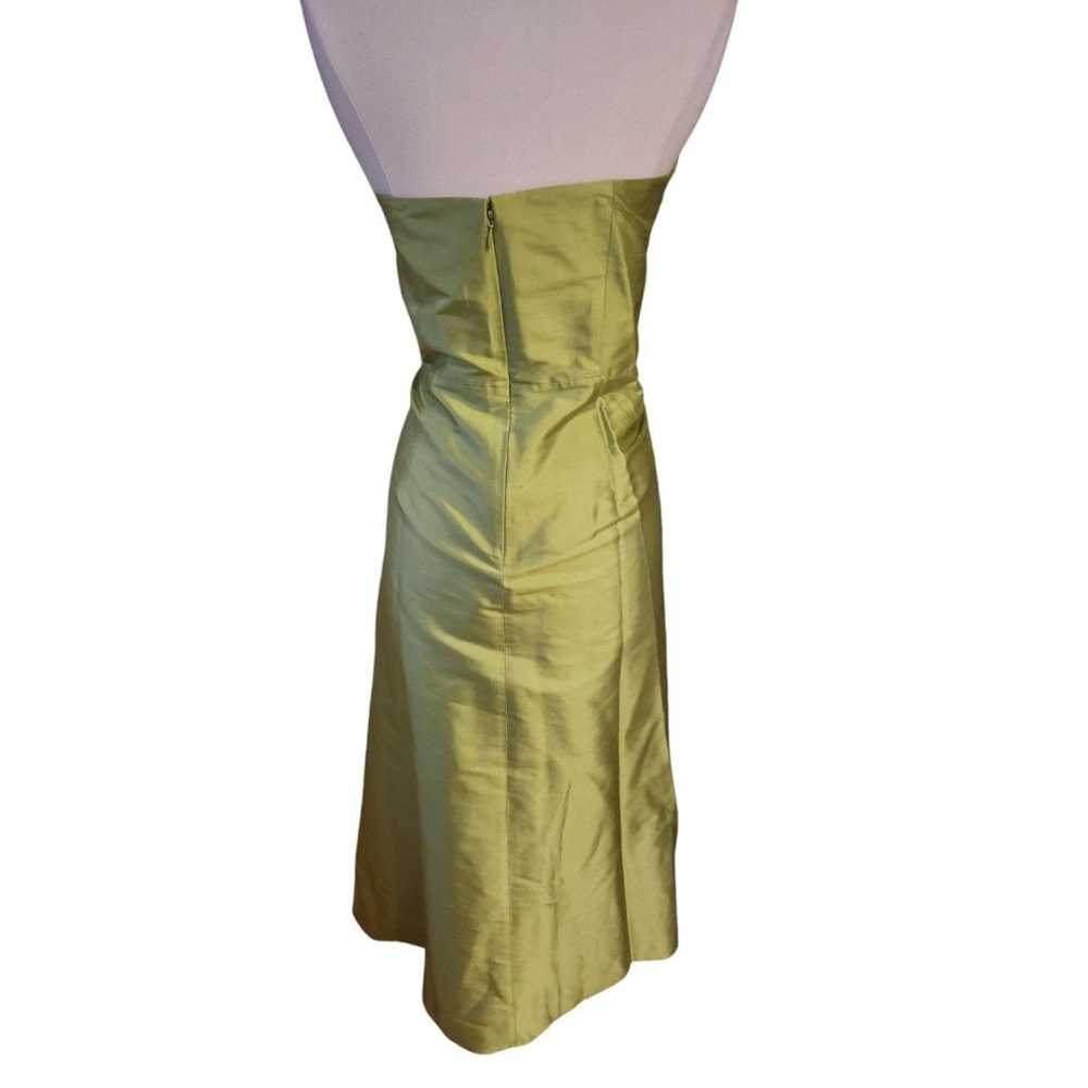 Talbots Vintage Y2K Brat Green Silk Strapless Ful… - image 4