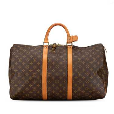 Louis Vuitton Keepall leather travel bag