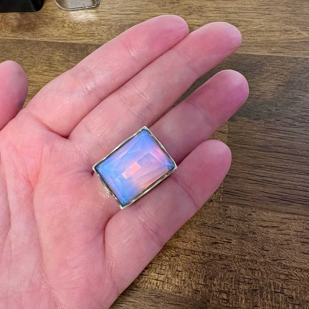 Vintage Milky Opal Sterling Silver 925 Ring Size … - image 6