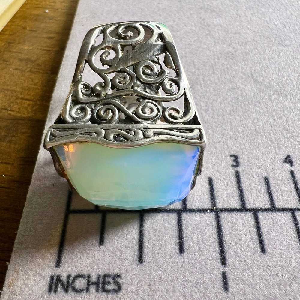 Vintage Milky Opal Sterling Silver 925 Ring Size … - image 9