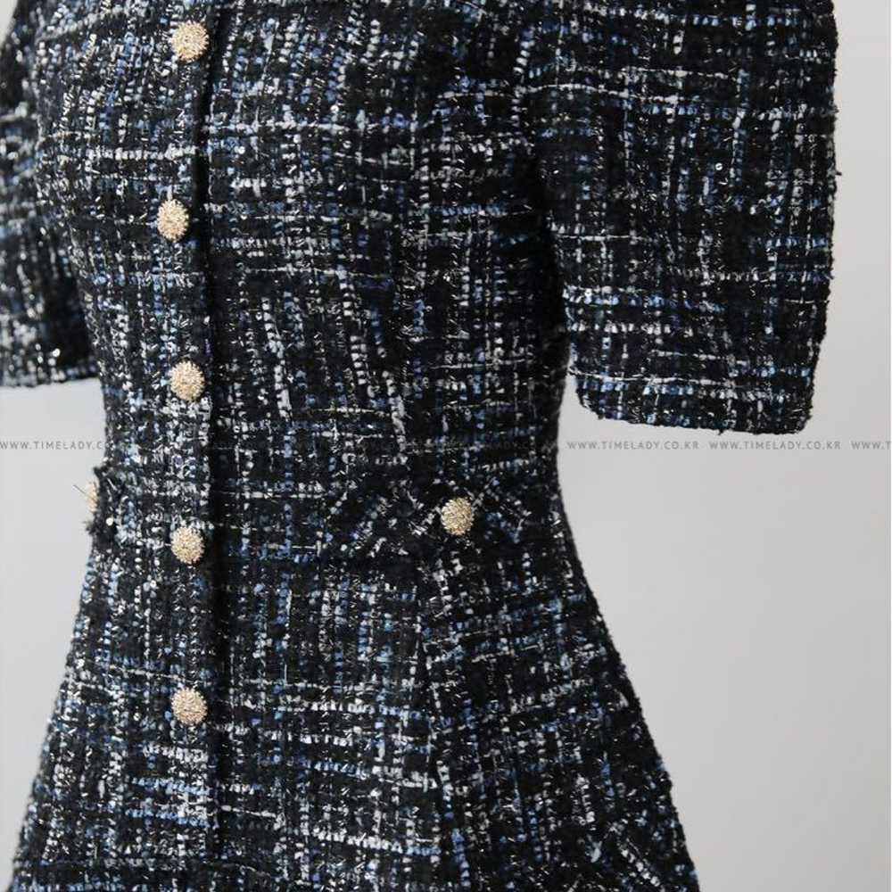 DHOLIC No-Collar Tweed Flared Dress - image 10