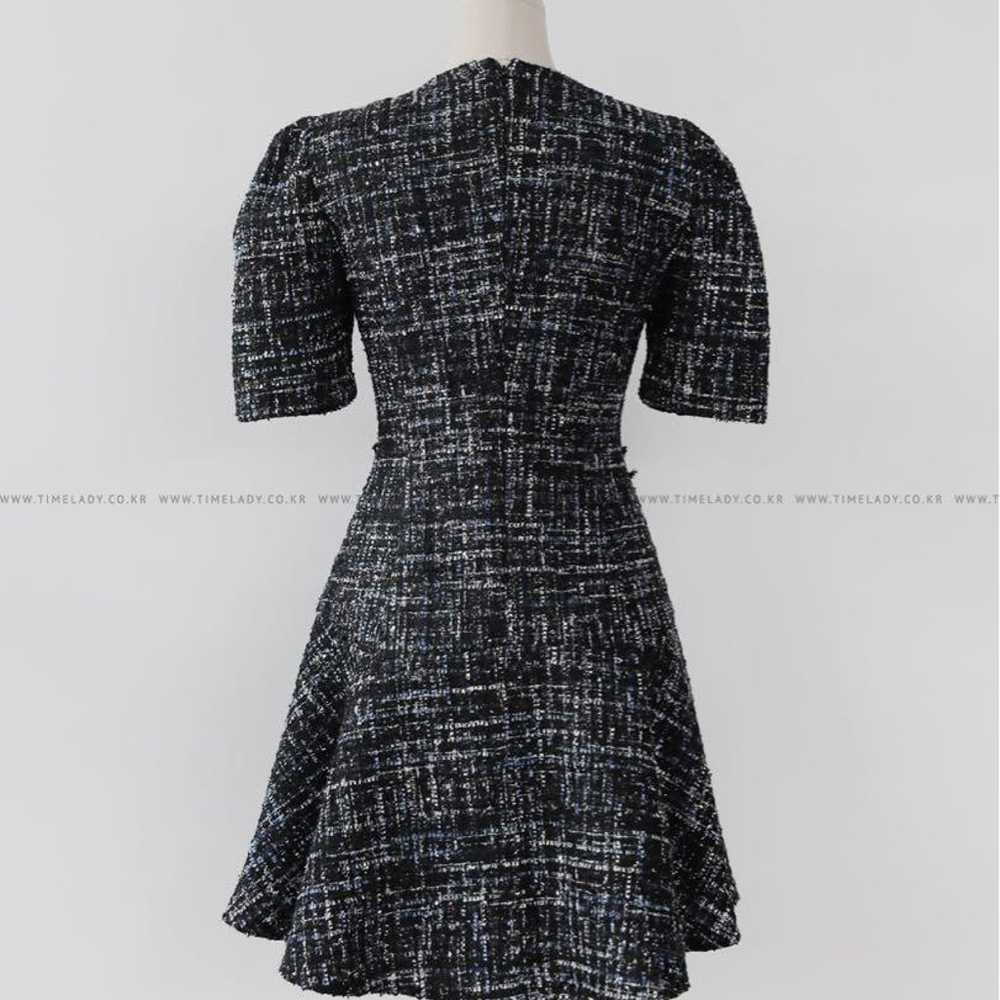 DHOLIC No-Collar Tweed Flared Dress - image 9