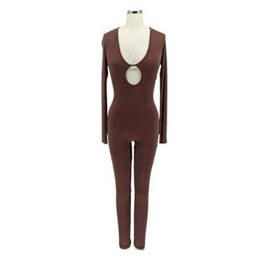 Naked Wardrobe Ribbed Knit Bodysuit Brown S sexy … - image 1