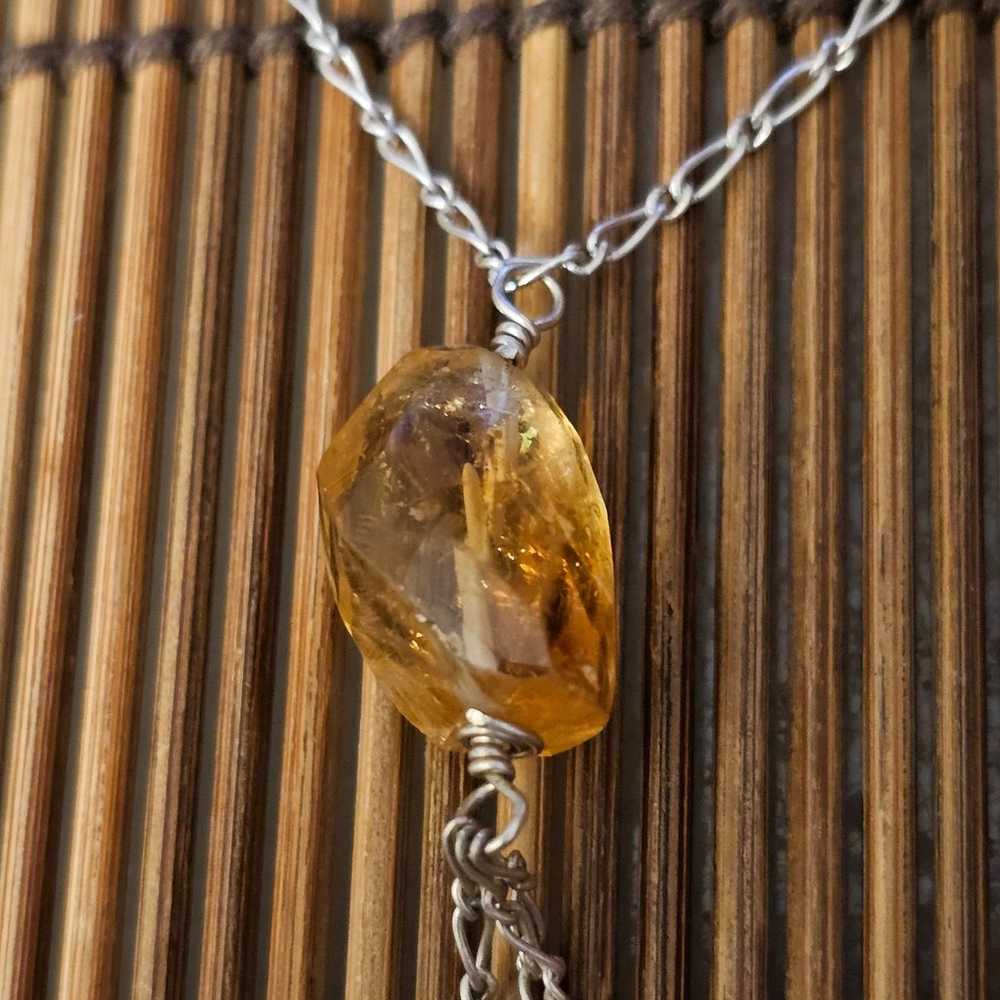 Sterling Silver Citrine Doublestrand Necklace (Vi… - image 3