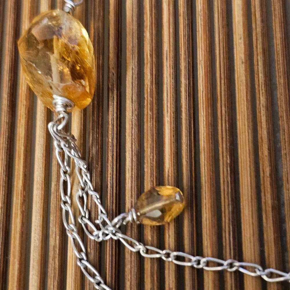 Sterling Silver Citrine Doublestrand Necklace (Vi… - image 4