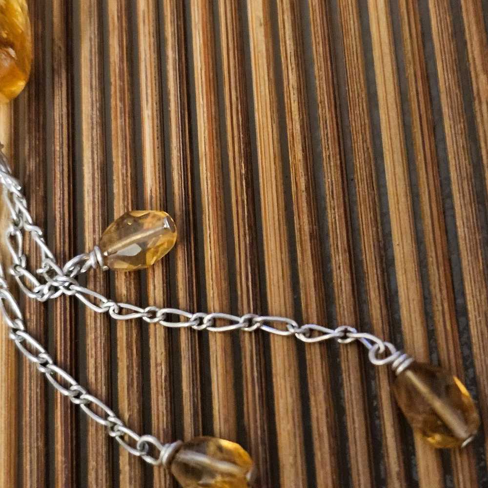 Sterling Silver Citrine Doublestrand Necklace (Vi… - image 5