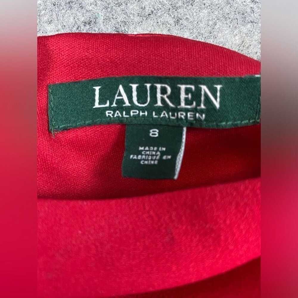 Lauren Ralph Lauren Maxi Dress 8 Red Fitted Forma… - image 11