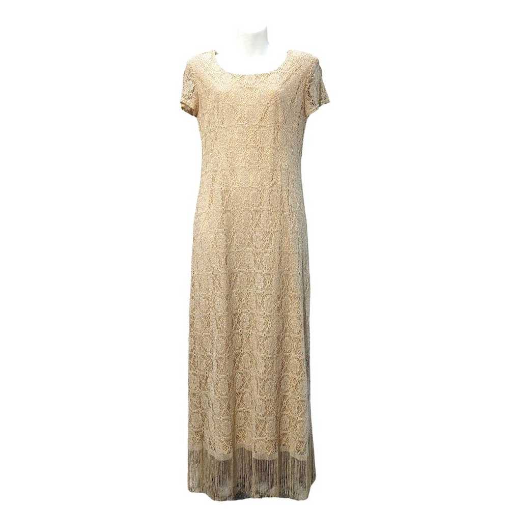 Vintage Jessica Howard long gold shimmer metallic… - image 1