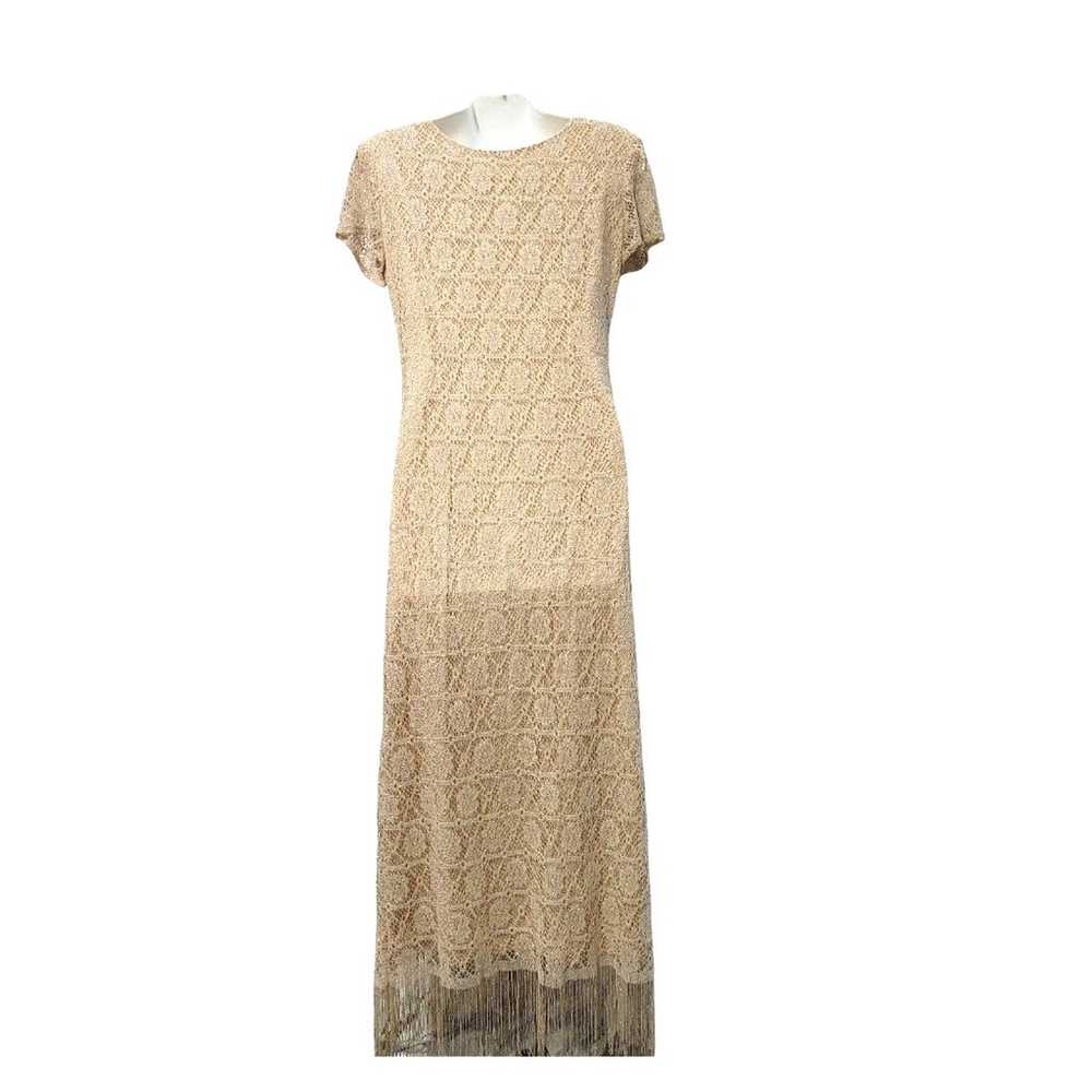 Vintage Jessica Howard long gold shimmer metallic… - image 3