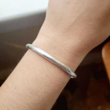 Vintage 925 Sterling Silver Textured Bangle Bracel