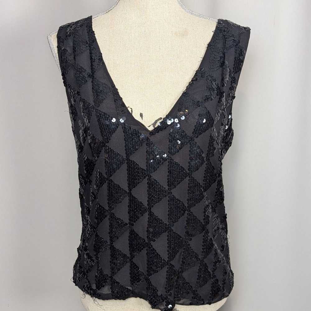 DKNY Vintage DKNY Silk Sequin Sheer Cami Tank Top… - image 10