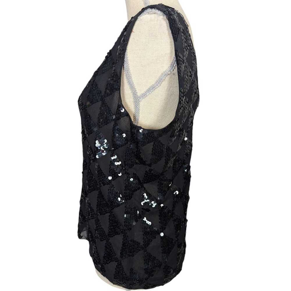 DKNY Vintage DKNY Silk Sequin Sheer Cami Tank Top… - image 2