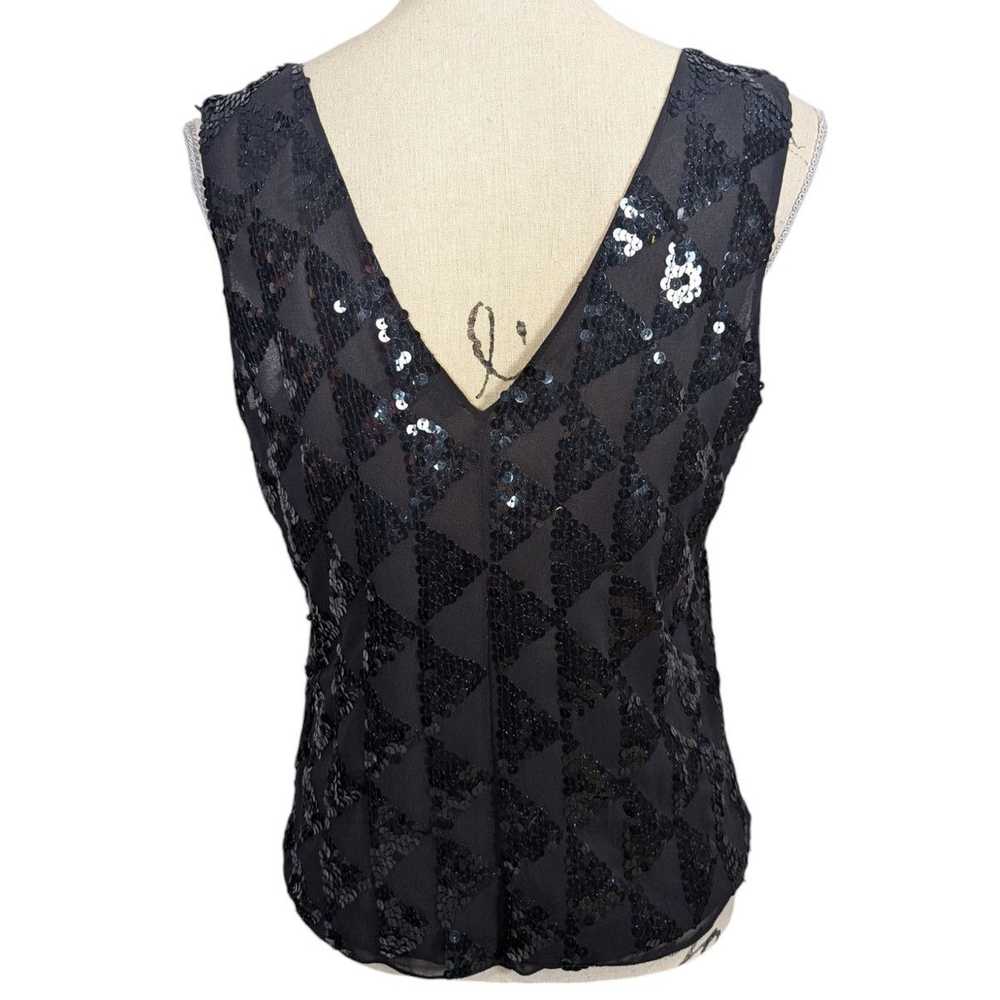 DKNY Vintage DKNY Silk Sequin Sheer Cami Tank Top… - image 3