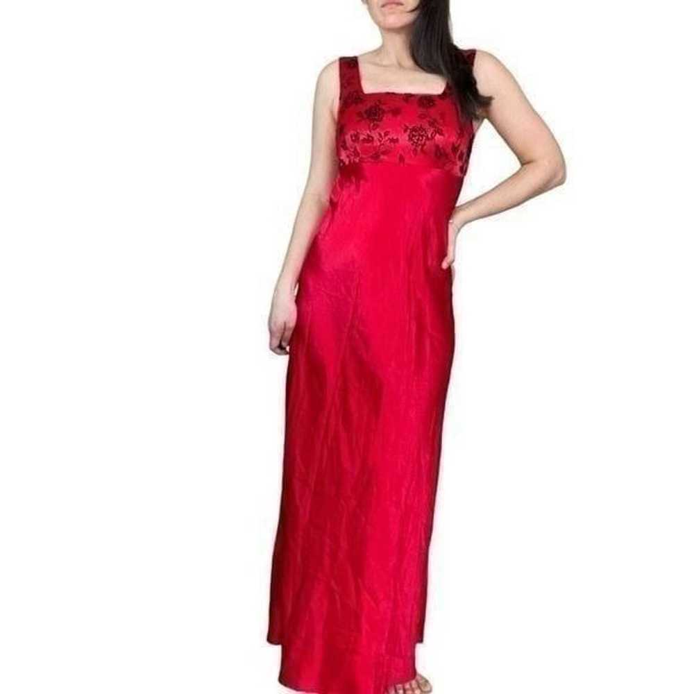 Vintage 80s Be creative Red Gown Evening Dress Sa… - image 1