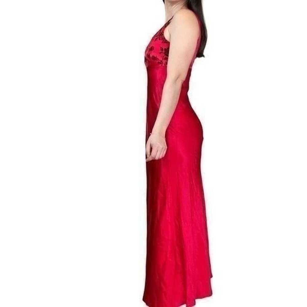 Vintage 80s Be creative Red Gown Evening Dress Sa… - image 2