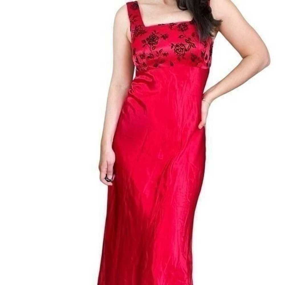 Vintage 80s Be creative Red Gown Evening Dress Sa… - image 4