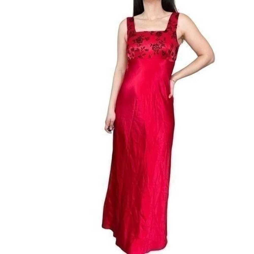 Vintage 80s Be creative Red Gown Evening Dress Sa… - image 7