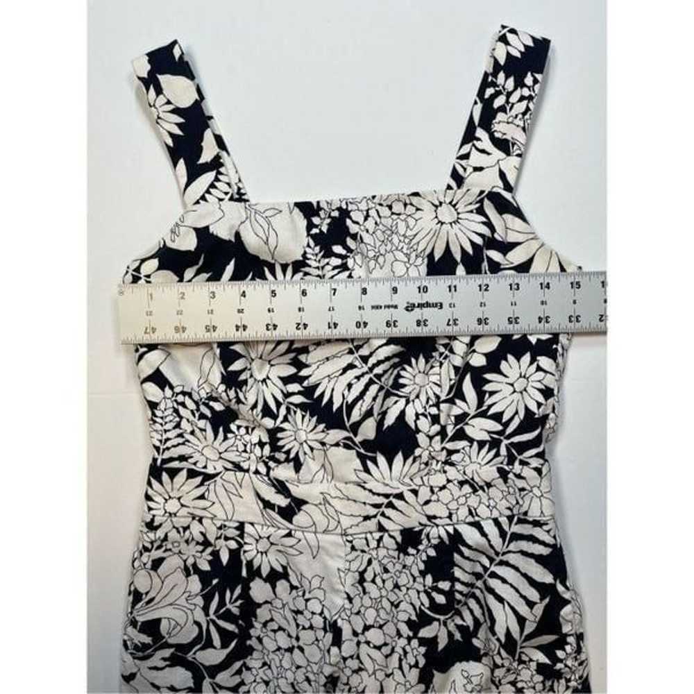 Boden Sleeveless Blue White Floral Linen Blend Am… - image 7