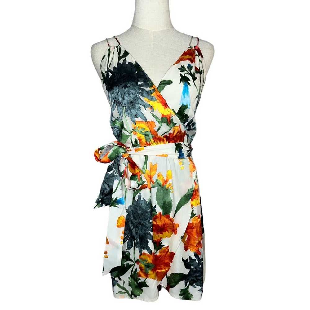 Alice + Olivia Susana Floral Mini Wrap Dress Cris… - image 2