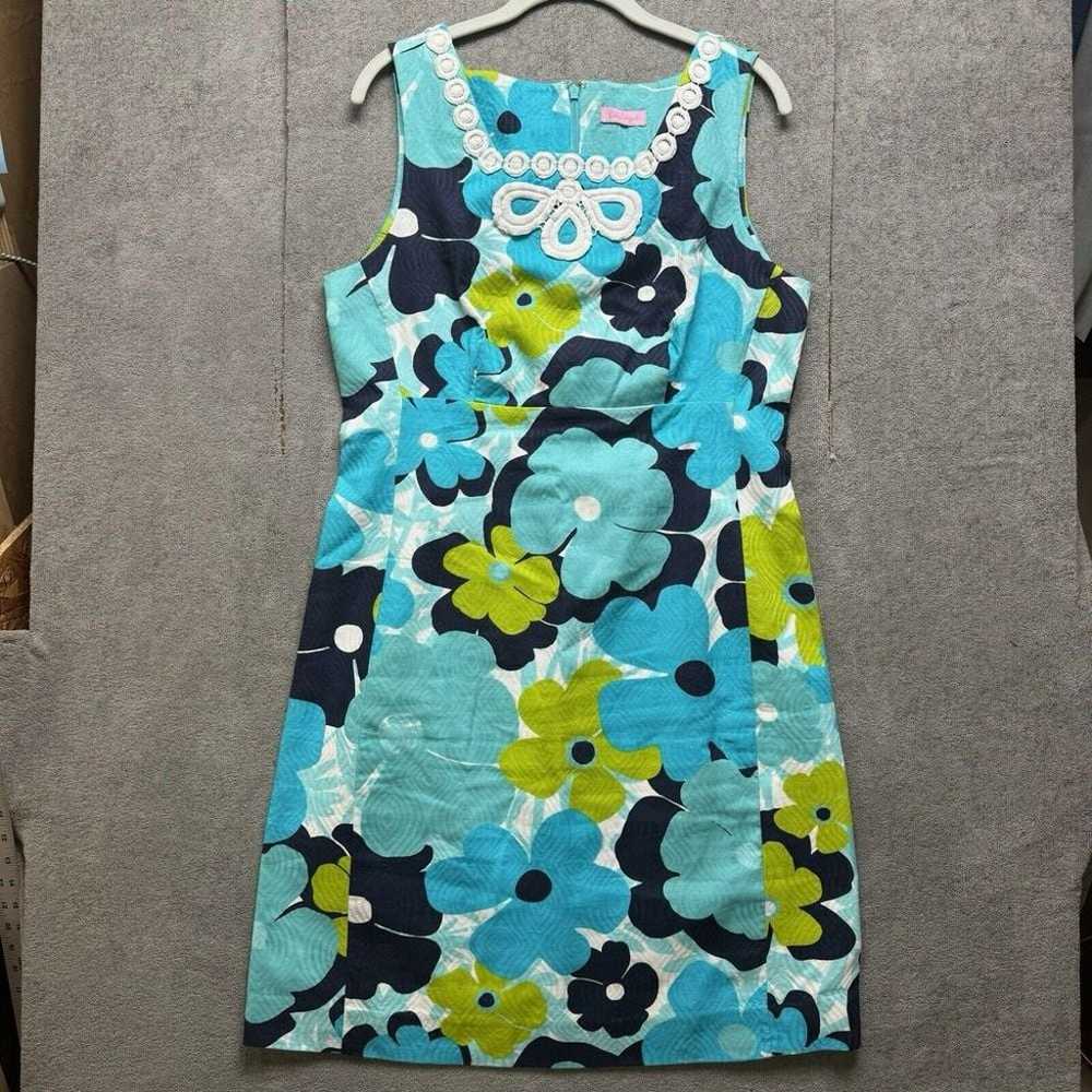 Lilly Pulitzer Dress 8 Blue Pop Goes The Floral J… - image 1