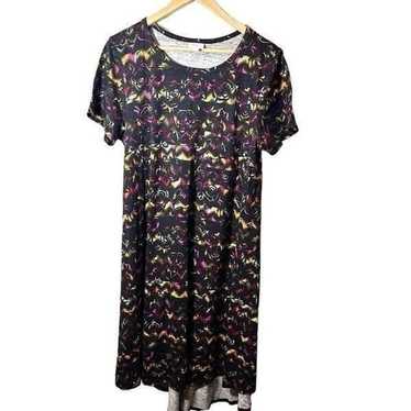 LuLaRoe Unicorn!! Black Carly Tribal Roses Dress … - image 1