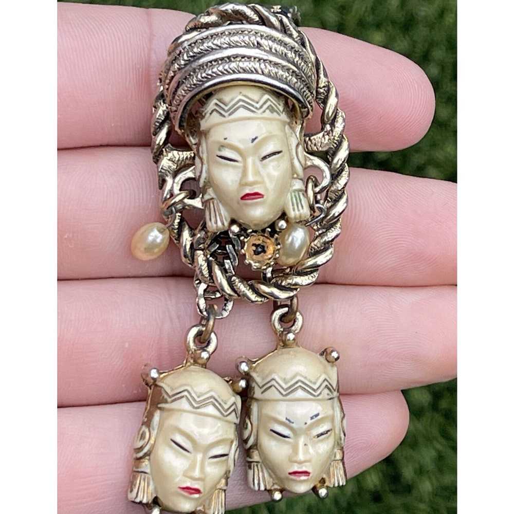 Vintage Necklace 21” Selro Selini Thai Goddess Fa… - image 4