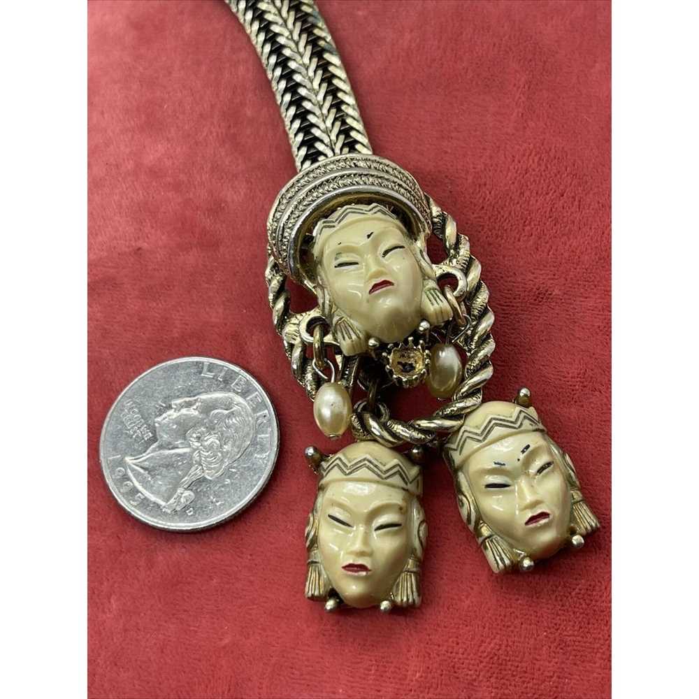 Vintage Necklace 21” Selro Selini Thai Goddess Fa… - image 6