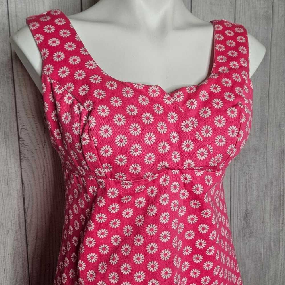 VTG 60s Handmade Pink & White Flower Print Micro … - image 3