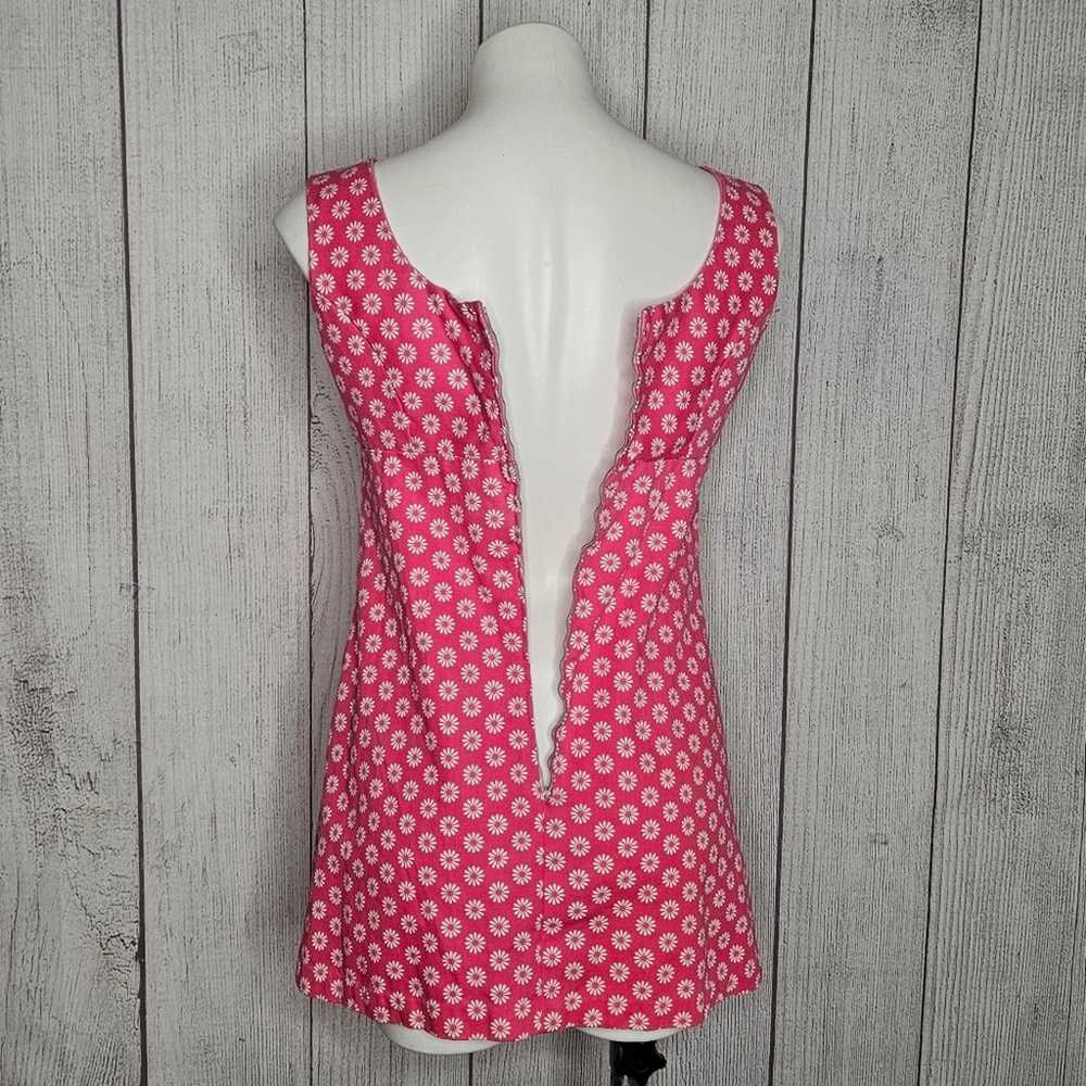 VTG 60s Handmade Pink & White Flower Print Micro … - image 6