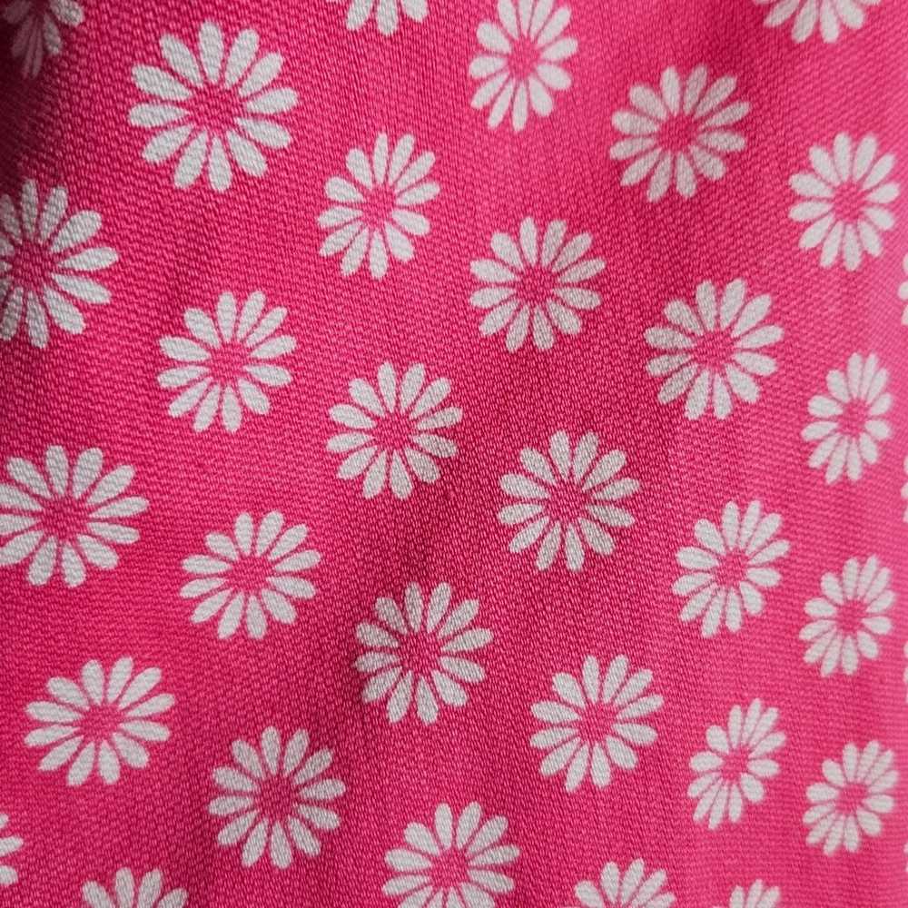 VTG 60s Handmade Pink & White Flower Print Micro … - image 8