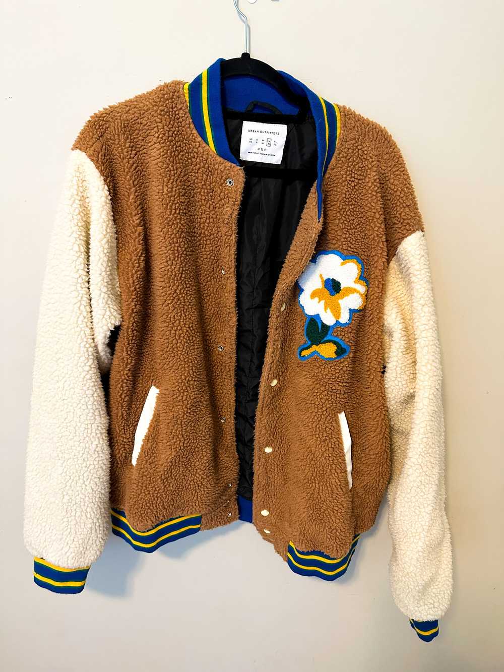 Urban Outfitters UO Fuzzy Varsity Jacket - image 1