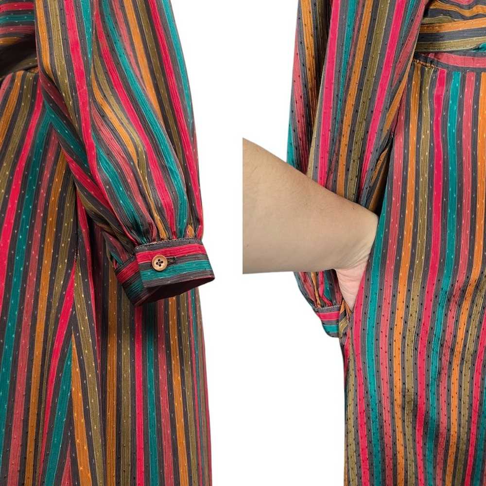 1980s Striped Dress Belt Set 80s Vintage Midi Blo… - image 5