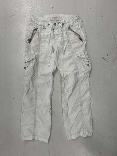 Designer Grungey Y2K White Cargo Pants Size 00 - image 1