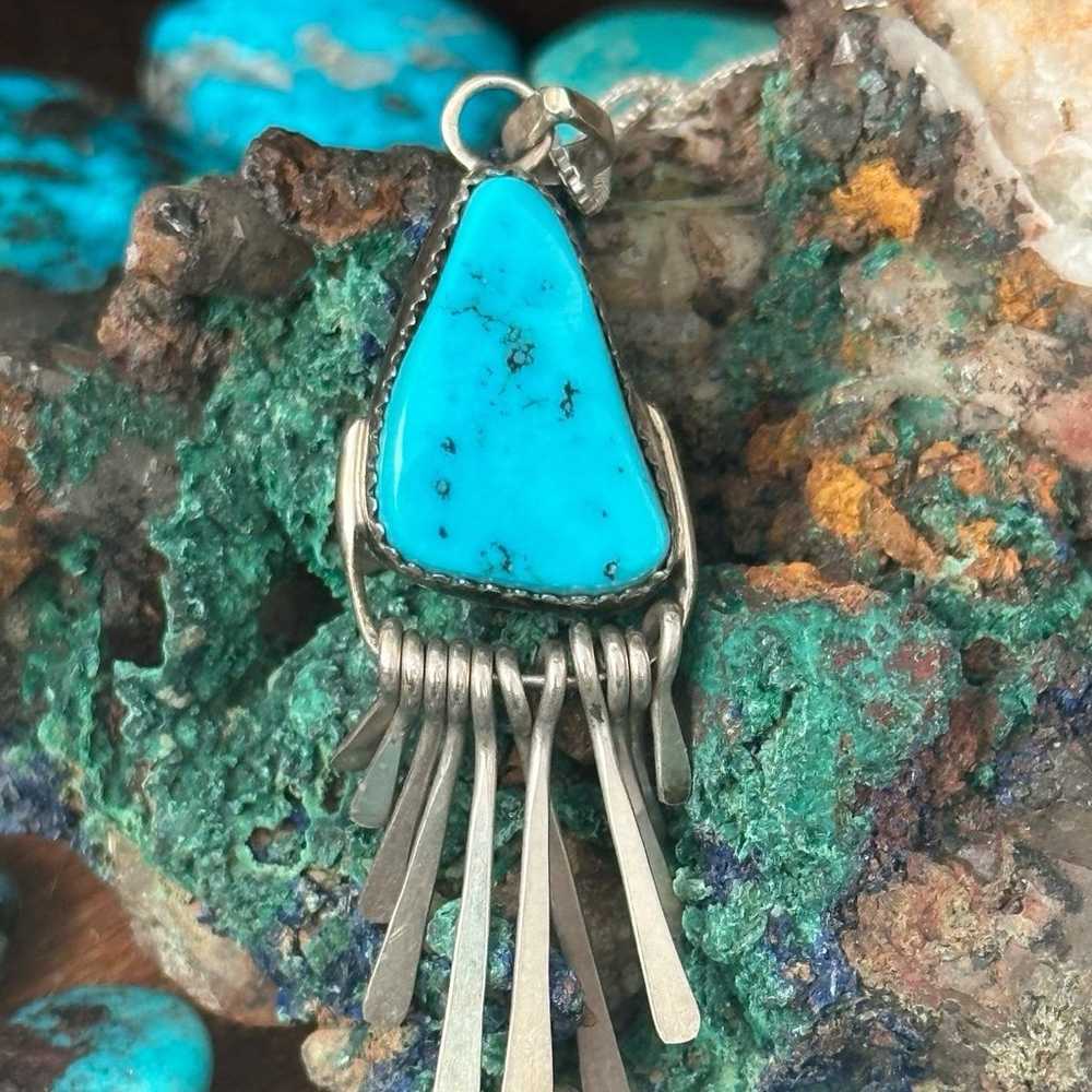 Navajo turquoise vintage J Manuelito sterling sil… - image 2