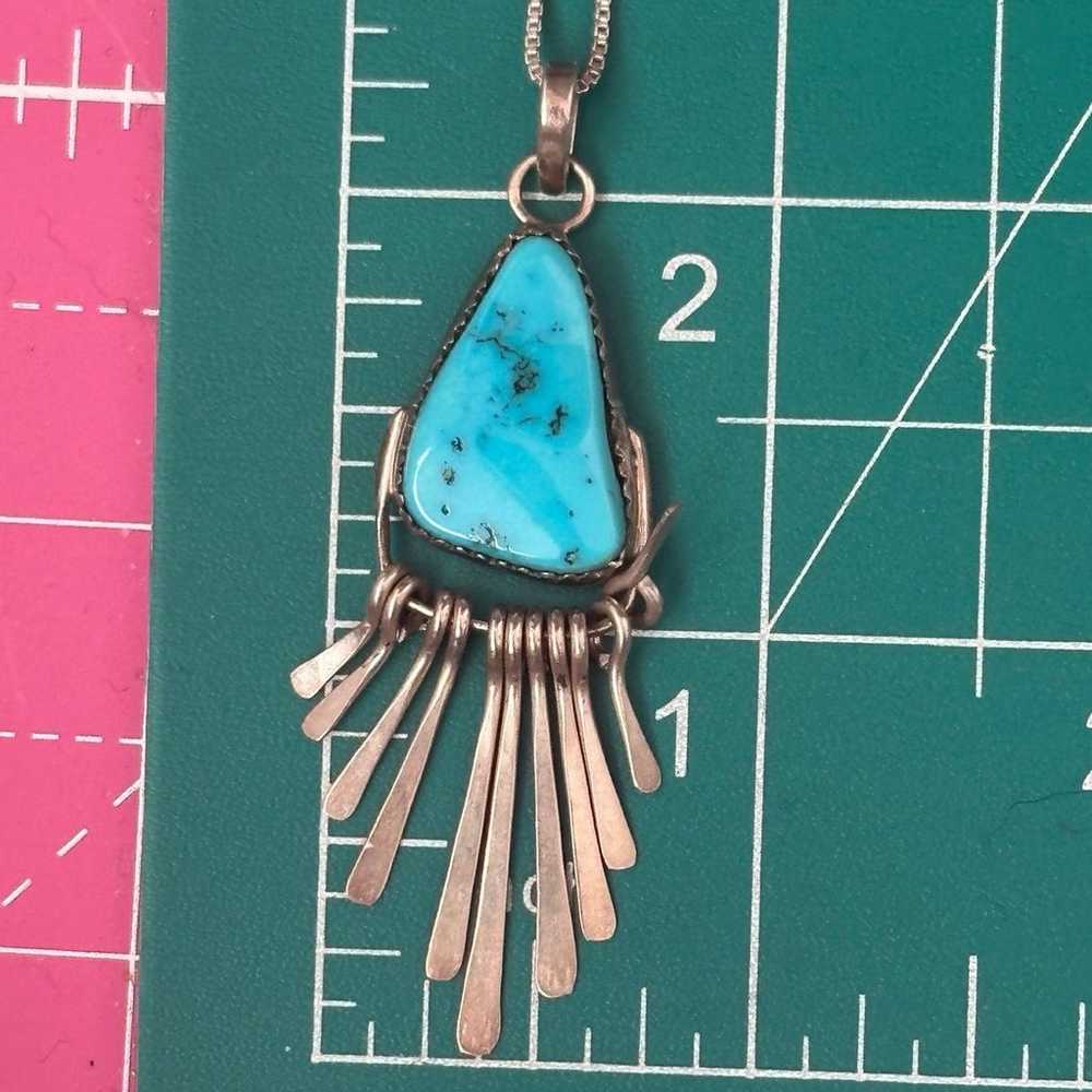 Navajo turquoise vintage J Manuelito sterling sil… - image 6